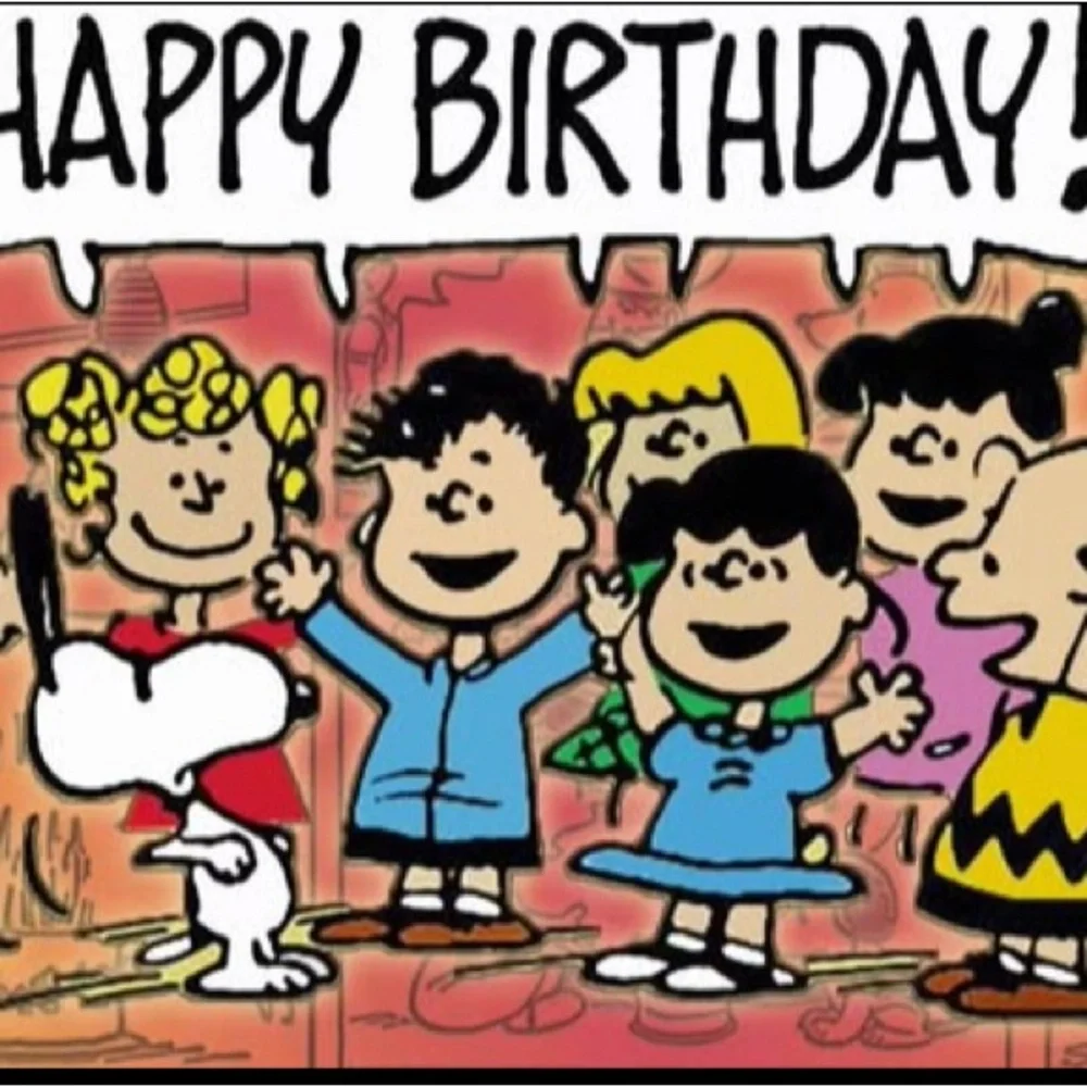 Charlie Brown Peanuts Comic Strip Series Happy Birthday Background 2 Tablecloth